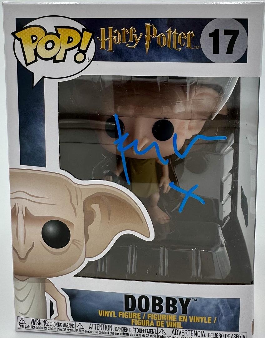 Toby Jones Signed Funko Pop #17 Dobby (Harry Potter) - Beckett COA